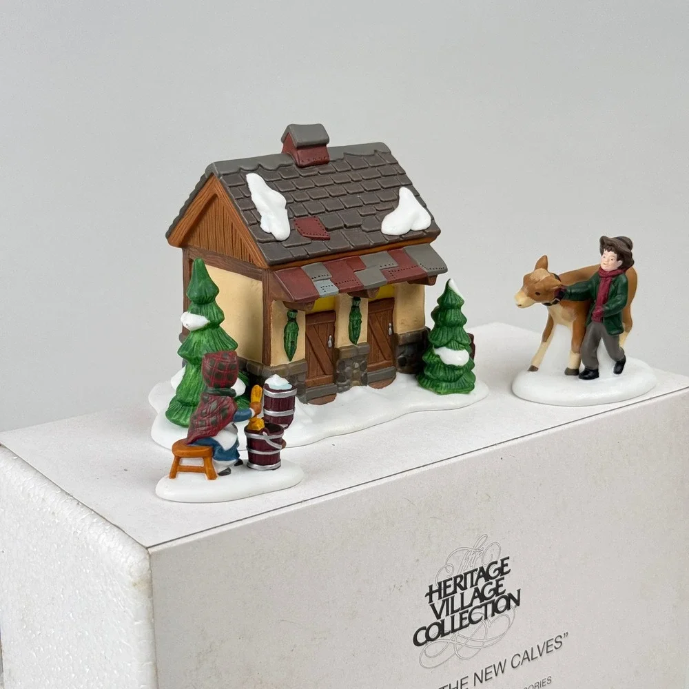 Dept 56 Tending the‎ New Calves Heritage Village Set #58395 NOS